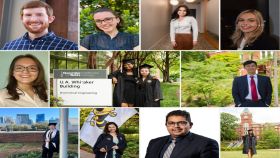Collage of all of the spring 2023 biomedical engineering students graduates