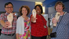 BME Celebration: Pictured are (left to right) Wilbur Lam, Susan Margulies, Leita Young, and Julie Babensee.
