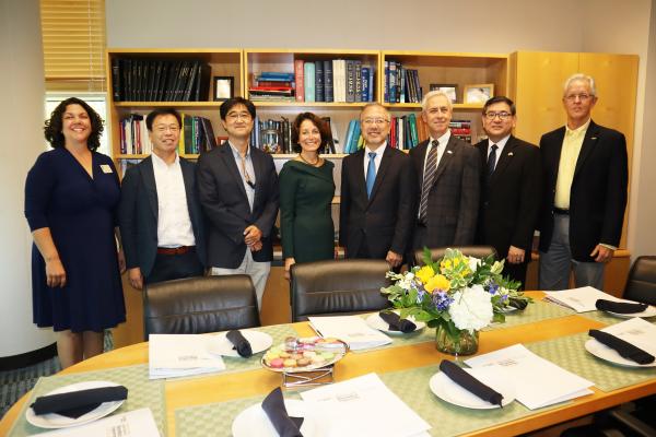Representatives of the Japanese Consulate, the Nakatani Foundation, the Coulter Department of Biomedical Engineering, and Georgis Tech's Office of International Education gather for a photo before signing the Nakatani RIES program agreement.