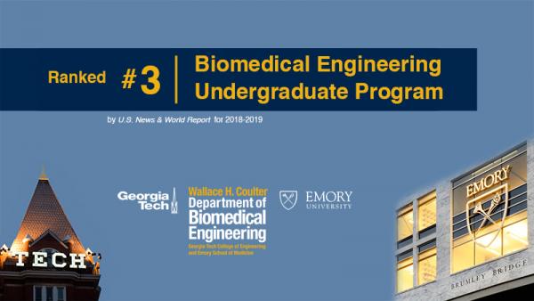 Biomedical Engineering Ranked No.3 in U.S. News Undergraduate Rankings-2019
