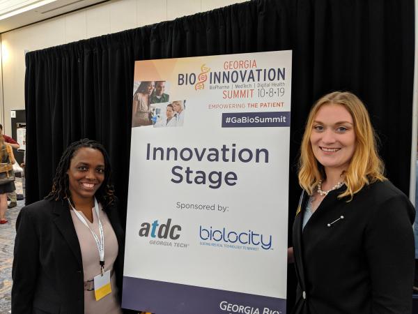 Pictured: Shawna Khouri (right) and Cierra Crowder (left) of Biolocity will be working to help get new medical technologies into the marketplace. Note that there are additional members of the Biolocity team not pictured.
