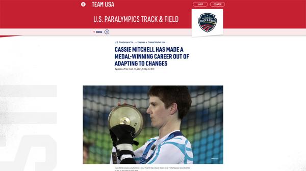 The Team USA website profiled Assistant Professor — and two-time Paralympic medalist — Cassie Mitchell as she prepares for another run at the gold in Tokyo.