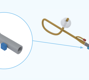 The Augment Health Bladder Management Device. The device is a sensor that fits between the catheter and catheter valve and sends notifications to a smartphone or other device when the user's bladder is full. (Image Courtesy: Augment Health)