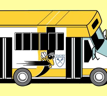 Illustration of the Emory - Georgia Tech shuttle bus