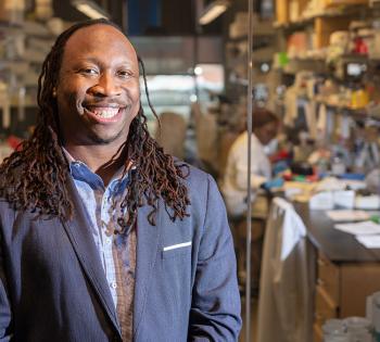 Manu Platt in his lab (Photo: Allison Carter)
