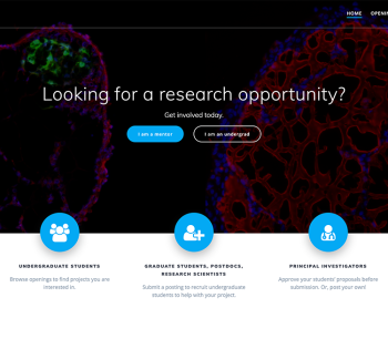 PairMe website screenshot: "Looking for a research opportunity?"