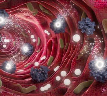 Graphic image of what ingestible probes look like inside the gut.