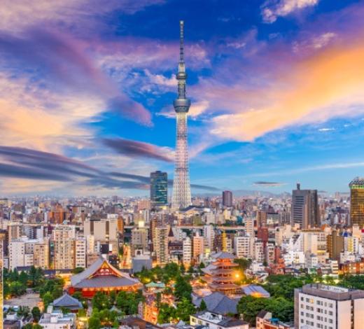Photo of Tokyo, Japan skyline at sunset