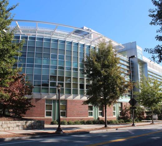 Photo of the exterior of the U.A. Whitaker Building 
