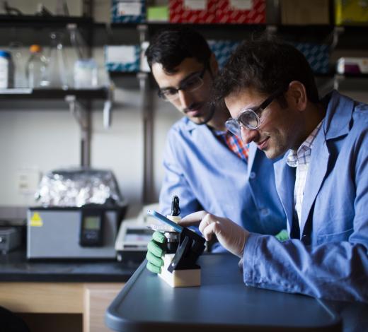 Aaron Blanchard and Khalid Salaita, associate professor of chemistry at Emory. (image 2)