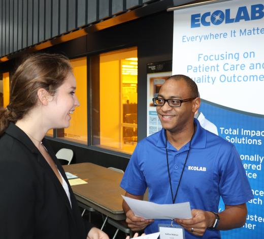 Students had a chance to meet one-on-one with corporate recruiters.
