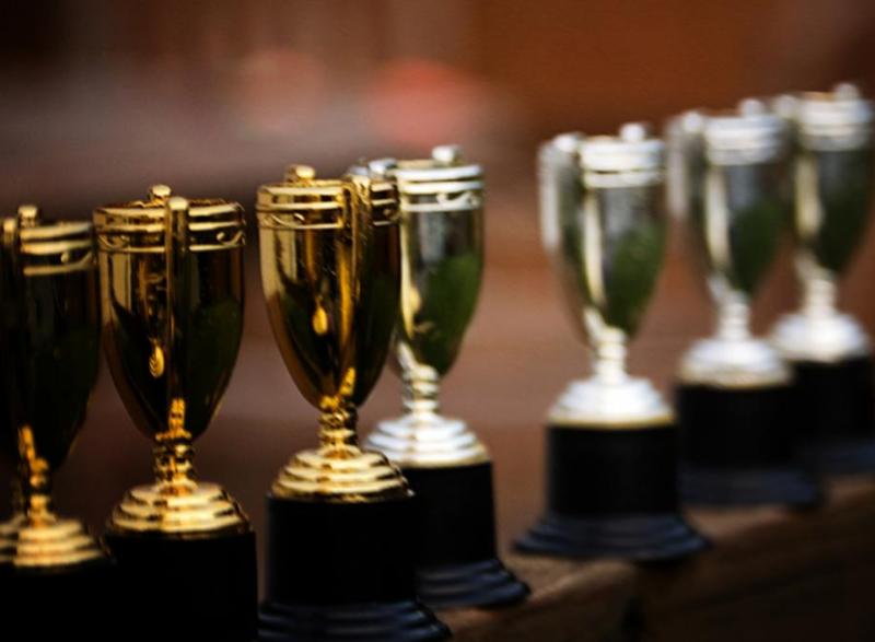 A line of gold and silver trophies. (Photo Courtesy: Brad.K via Flickr)