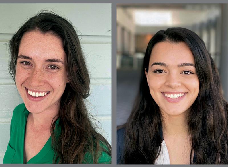 Veronica Montgomery, left, and Elisa Nieves are Tau Beta Pi Fellows for 2021-2022.