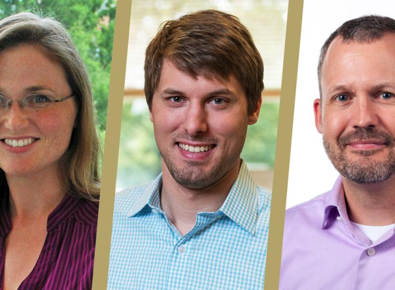 Annabelle Singer, James Dahlman, and Garrett Stanley headshots