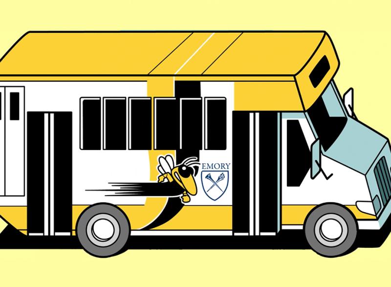 Illustration of the Emory - Georgia Tech shuttle bus