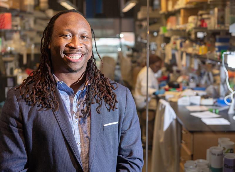 Manu Platt in his lab (Photo: Allison Carter)